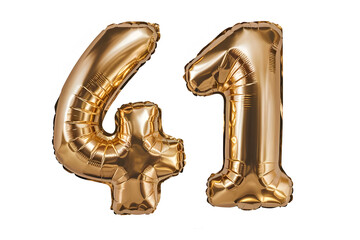 Gold Foil Number 41 Balloons for Festive Celebrations and Milestones