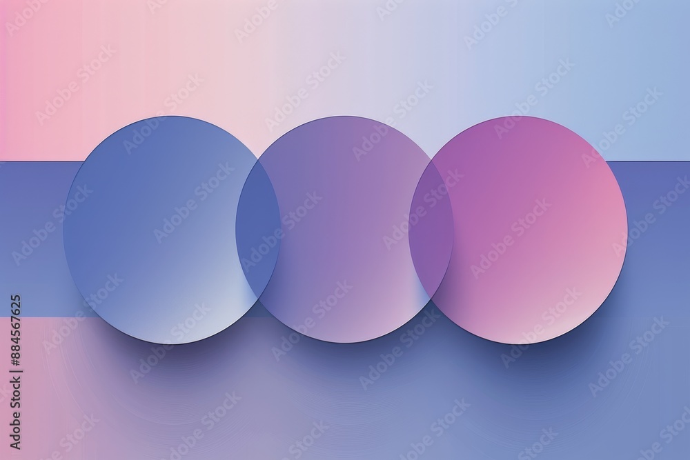 Poster minimalist design with overlapping circles in a gradient background
