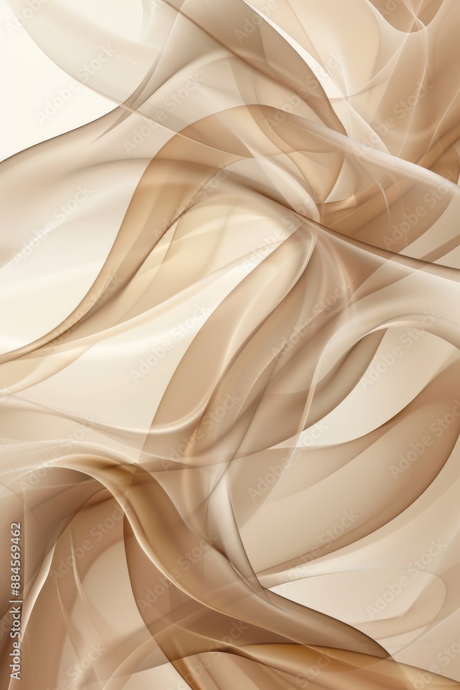Aufkleber elegant curved lines on a beige background creating a soothing and abstract design