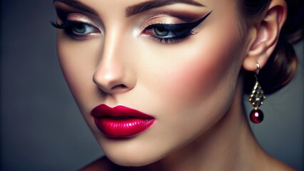 Bold eyeliner with a subtle lip