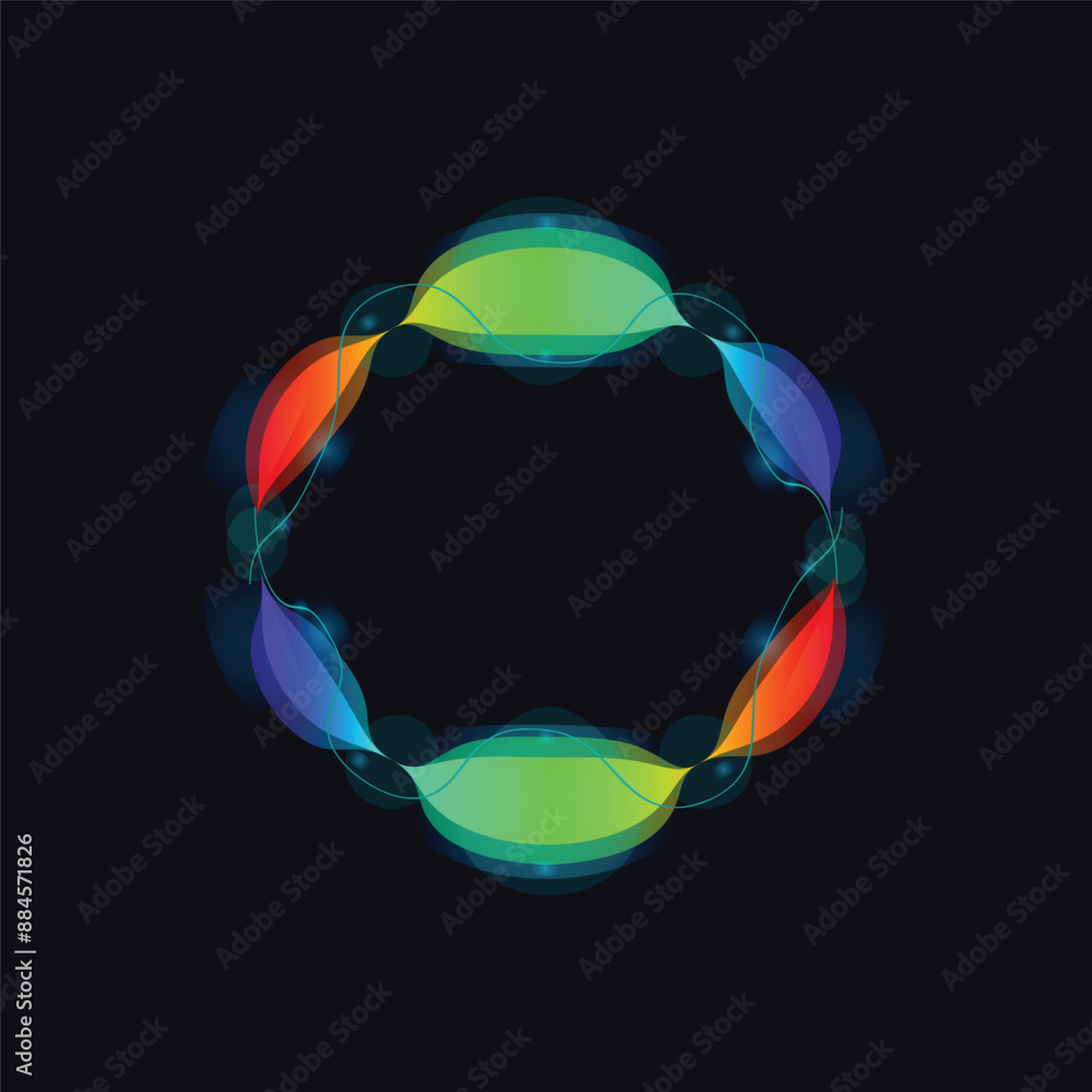 Poster Abstract colorful sound wave element vector