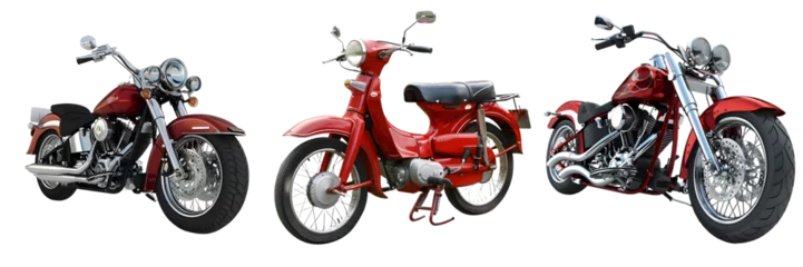 Classic and custom motorcycle isolated on a white background, png