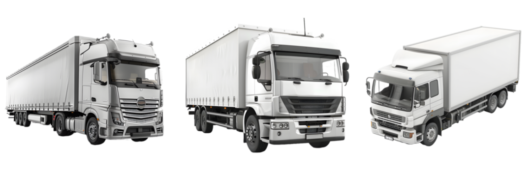 Cargo transport truck isolated on a white background, png