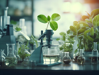 Experimental research on biotechnology and DNA, Smart Farming and Agriculture Innovation Concept, scientific research in the field of biology