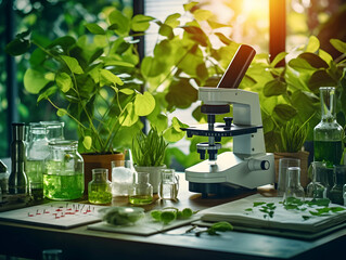 Experimental research on biotechnology and DNA, Smart Farming and Agriculture Innovation Concept, scientific research in the field of biology