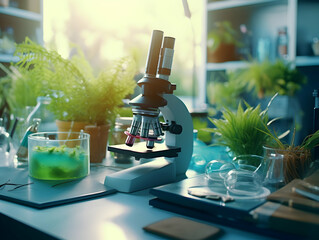 Experimental research on biotechnology and DNA, Smart Farming and Agriculture Innovation Concept, scientific research in the field of biology