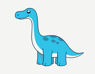 Cute little brontosaurus cartoon on white background stock illustration