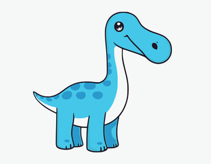 Vector illustration of Cute little brontosaurus cartoon on white background © johndaly