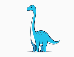 Cute little brontosaurus cartoon on white background stock illustration