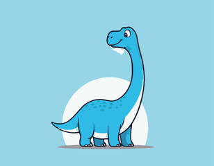 Cute little brontosaurus cartoon on white background stock illustration