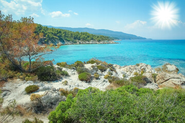 beautiful sea in greece on nature background