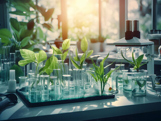 Experimental research on biotechnology and DNA, Smart Farming and Agriculture Innovation Concept, scientific research in the field of biology