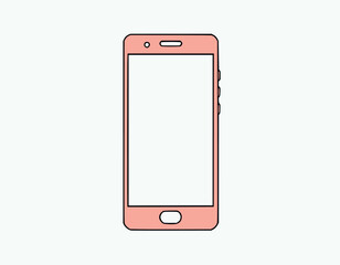 Mobile phone patch. Cut it out of paper. Dashed lines. Portable cell phone. Personal phone.. Connection device. White smartphone. Editable items in flat style.