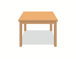 Wooden table on white background. brown simple table sign. table with four legs symbol. flat style. stock illustration