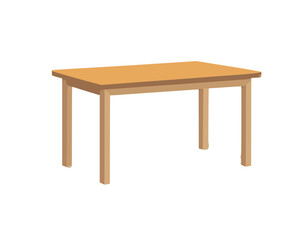 Wooden table on white background. brown simple table sign. table with four legs symbol. flat style. stock illustration