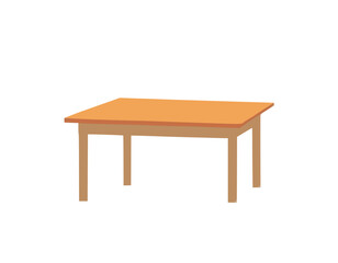 Fototapeta premium Wooden table on white background. brown simple table sign. table with four legs symbol. flat style. stock illustration