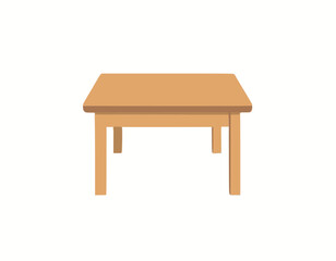 Wooden table on white background. brown simple table sign. table with four legs symbol. flat style. stock illustration