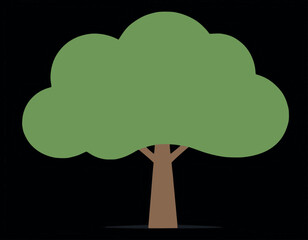Big tree flat icon. Wood color icons in trendy flat style. Deciduous tree gradient style design, designed for web and app. Eps 10. stock illustration