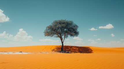 Fototapeta premium lonely tree in the desert ai generated