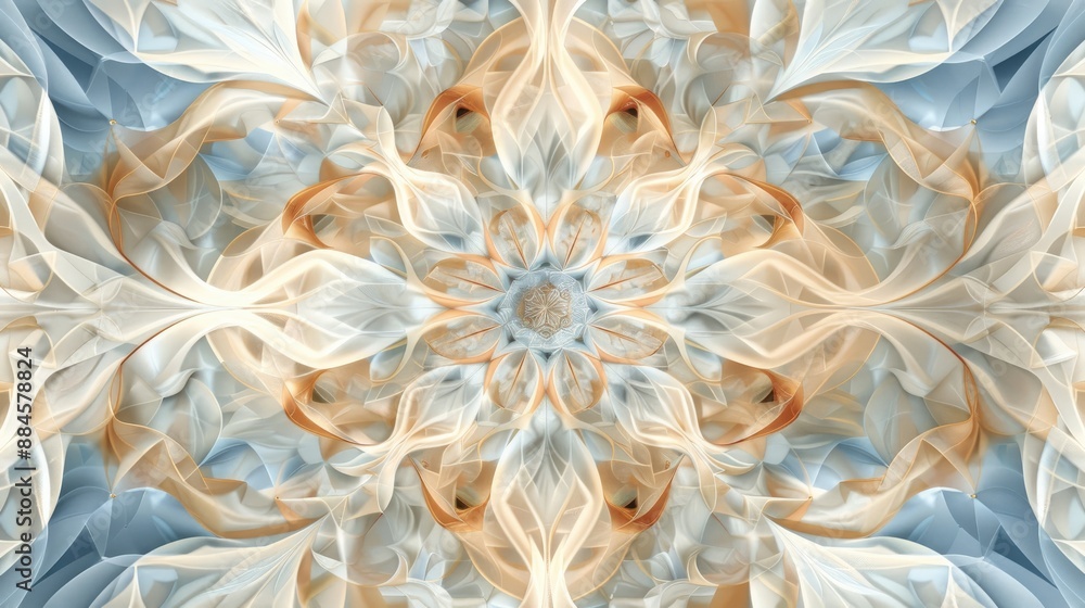Poster versatile computer generated beige and blue seamless pattern suitable for textile and print design p