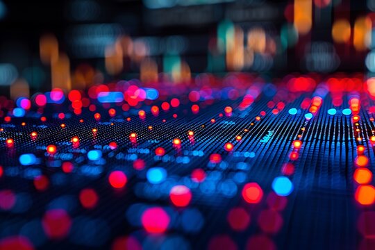 A scatter plot displaying a strong positive correlation between stock prices and trading volume, with vibrant red and blue markers indicating heightened investor interest.