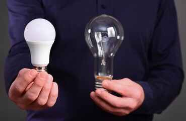 using LED lamps instead of incandescent lamps. concept