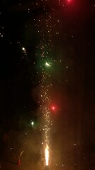 fireworks and crackers on the night sky