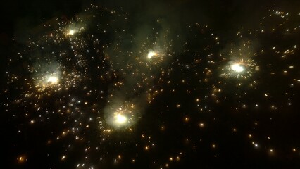 fireworks and crackers on the night sky