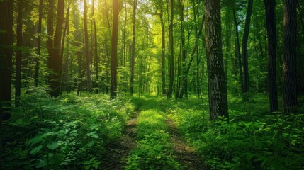 Sunlit Forest Path