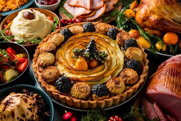 squash and caramelized onion tart Christmas dinner food