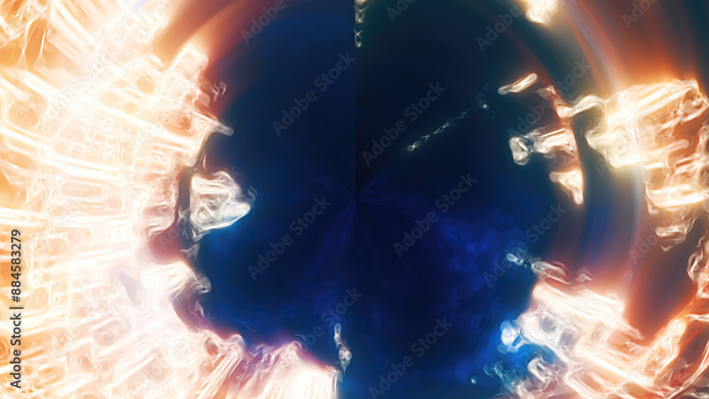 Poster abstract digital glowing vibrant yellow light frame vortex creating a tunnel-like effect hi-tech abs