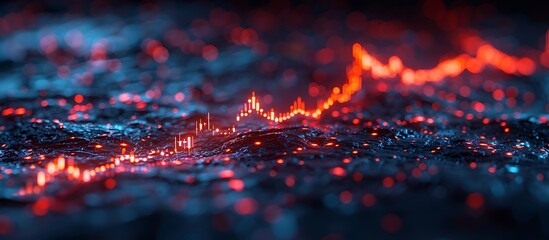 An insightful line graph depicting a consistent rise in stock prices, highlighted with bold red and orange hues to signify lucrative investment opportunities.