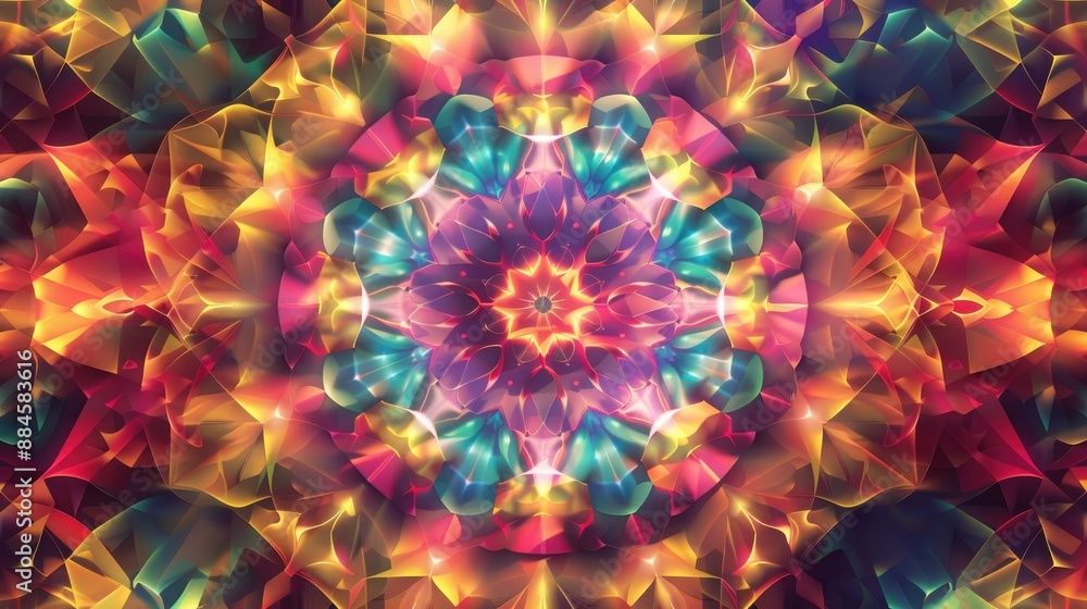 Poster beautiful multicolor kaleidoscope background with a unique design