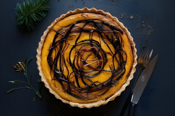 squash and caramelized onion tart Christmas dinner food