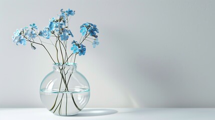 A transparent bayas tee vase with blue tetera