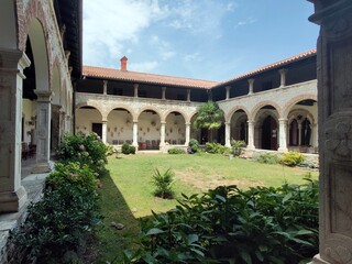 Fototapeta premium Church and monastery of St. Francis in Pula, Croatia. The church, in the late Romanesque style and with Gothic adornments, was built in 1314