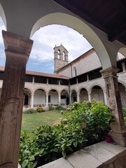 Church and monastery of St. Francis in Pula, Croatia. The church, in the late Romanesque style and with Gothic adornments, was built in 1314
