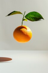 Fresh Ambersweet Orange levitating on a white background