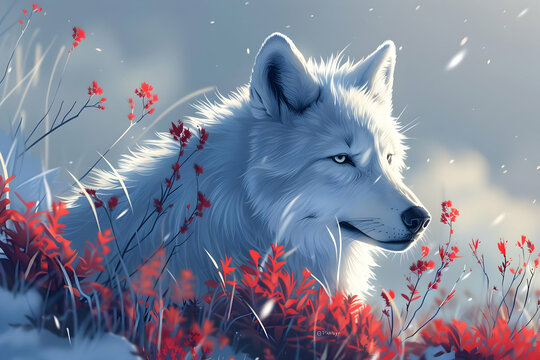 White wolf wallpaper discount