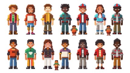 Pixelated People Illustration