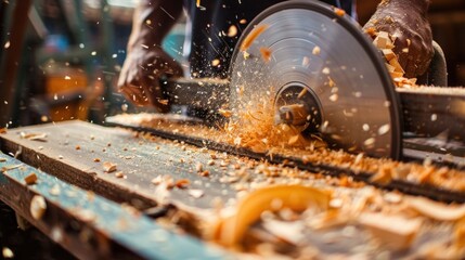 circular saw wood cutting