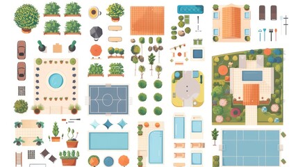 Top View Design Elements for Landscape Architecture