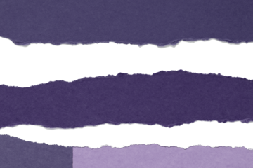 A torn piece of paper with purple and white stripes