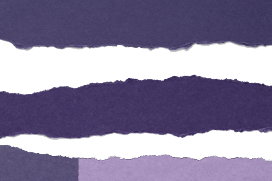 A torn piece of paper with purple and white stripes