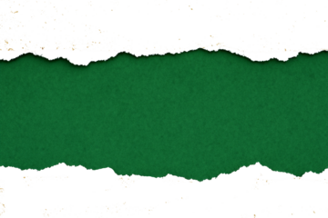 A torn piece of paper with a green background