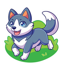 Husky running in the park