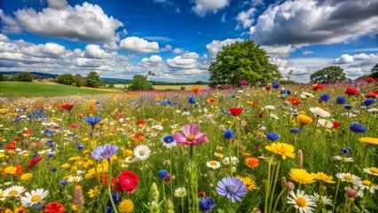 Obraz premium A wildflower meadow in full bloom.