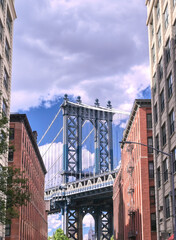 Naklejka premium The Manhattan Bridge from Dumbo, Brooklyin, New York