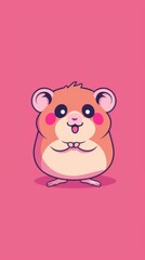 Cute cartoon hamster standing upright