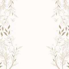 Obraz premium Vector background with flowers and leaves for banners, cards, flyers, social media wallpapers, wedding invitation